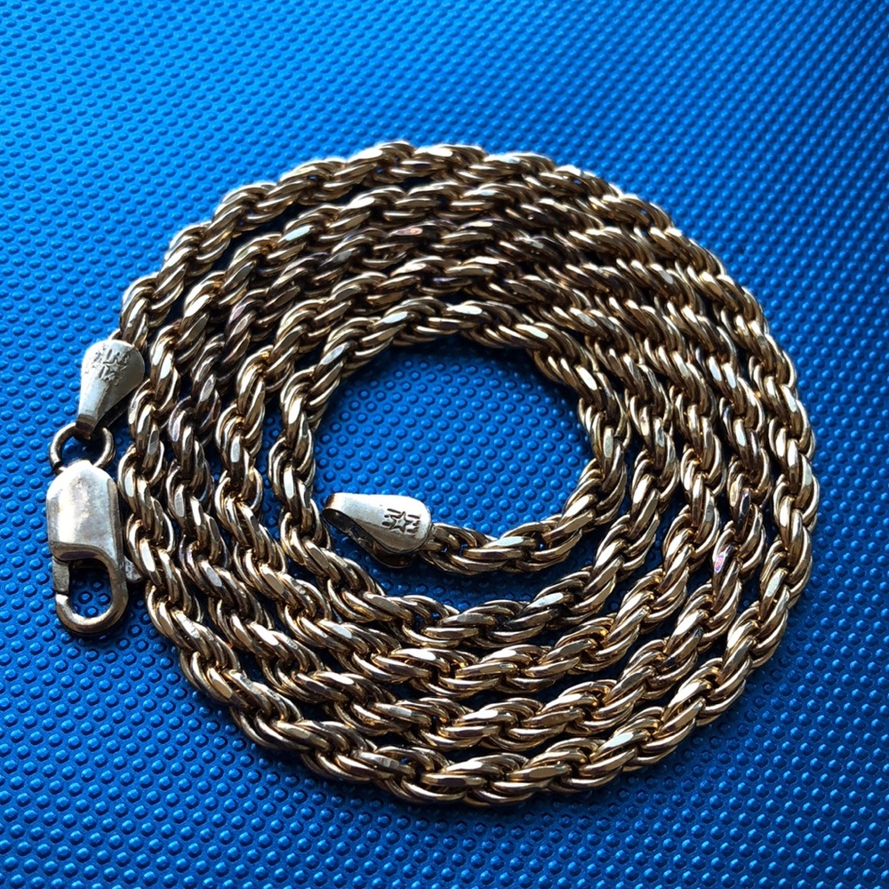 Italy sterling silver twisted rope chain necklace